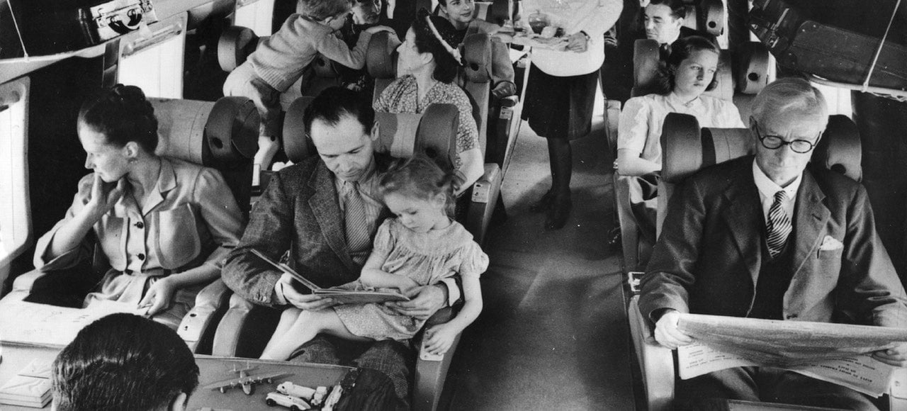 Interior de un BEA Vickers, circa 1960. Imagen: Hulton Archive / Getty