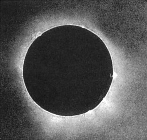 La primera imagen tomada de un eclipse solar, el 28 de julio de 1851. Imagen: Julius Berkowski/Wikimedia Commons