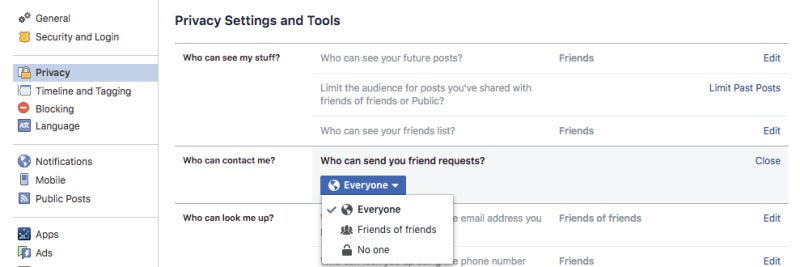 Cambia esta opción a “Nadie” para dejar de aparecer en “Personas que podrías conocer”.