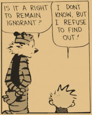 “¿Existe el derecho a permanecer ignorante?”, “No lo sé, pero me niego a saberlo” (Calvin y Hobbes)