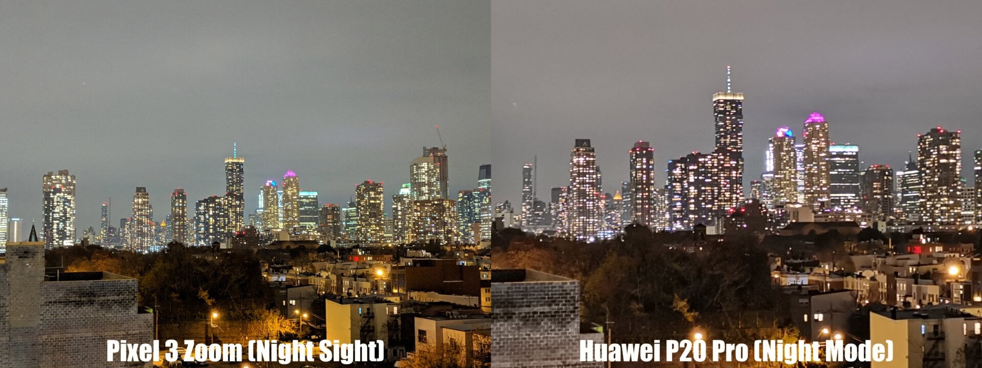 Si bien la imagen del Mate 20 Pro ofrece más zoom, el sacrificio de calidad al usar el modo nocturno no vale la pena