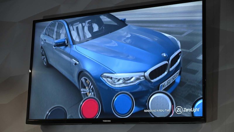 En la experiencia virtual de BMW VR, el renderizado foveal se utiliza para reducir los requisitos de rendimiento mientras que aumenta la resolución máxima de la aplicación,