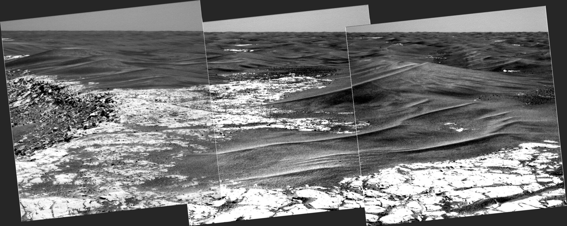 El paisaje alrededor del cráter Erebus durante el día marciano 758