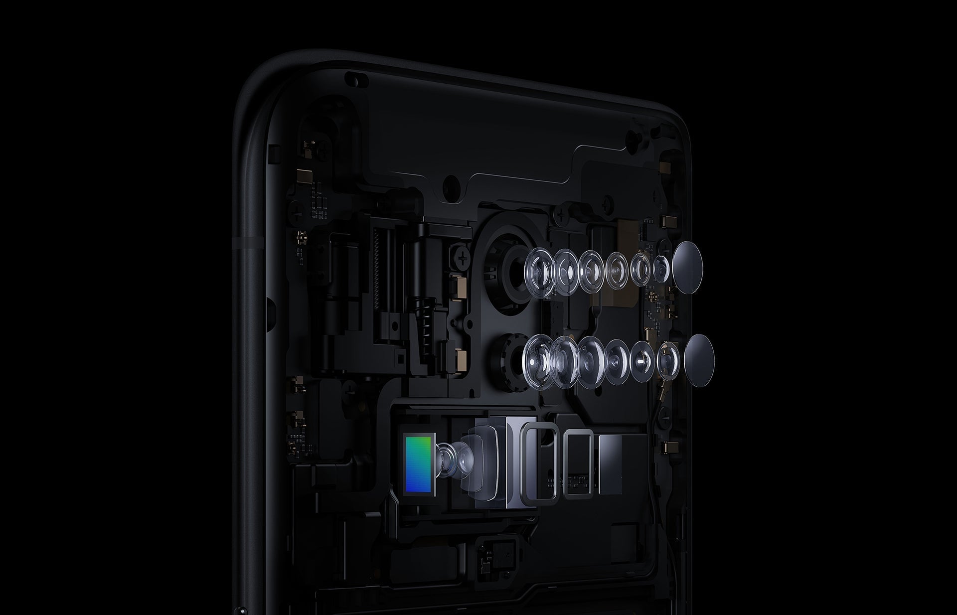 Estructura de las tres cámaras del Oppo Reno 10X Zoom