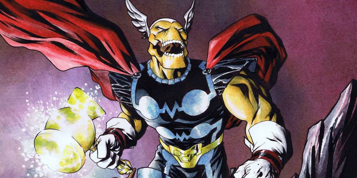 Beta Ray Bill, en los cómics. Parece un caballo sin pelo, pero solo es extraterrestre.