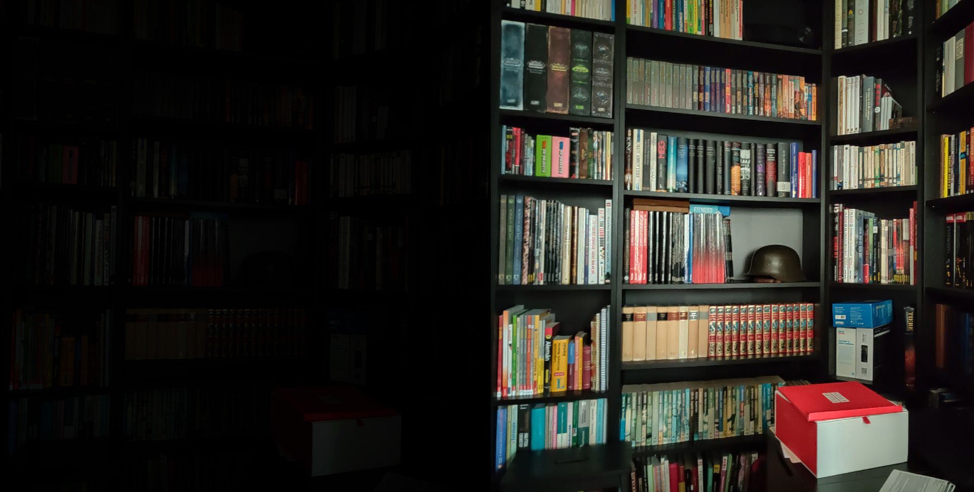 A la izquierda, un retoque de Photoshop parecido a lo que mis ojos veían. A la derecha, lo que captó (sin retoques) el modo nocturno de OnePlus.