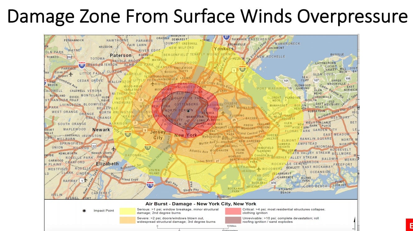 El impacto del asteroide sobre Nueva York