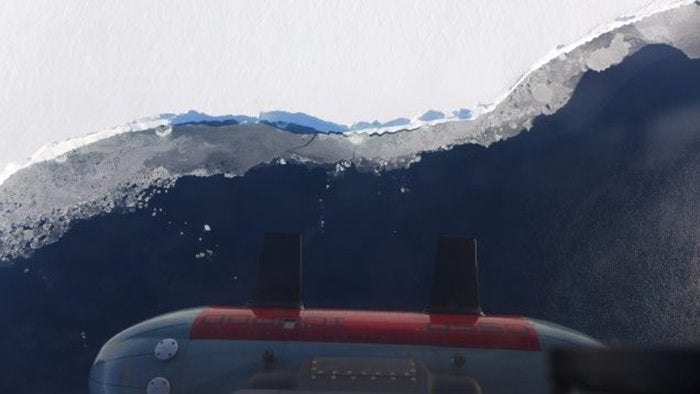 Image: Vista de la plataforma de hielo Ross desde IcePod