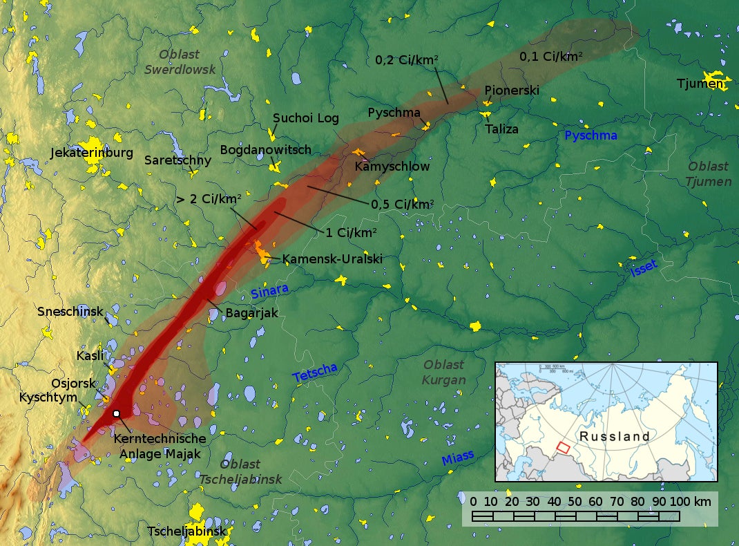 Image: Mapa del Rastro Radiactivo del Este de los Urales