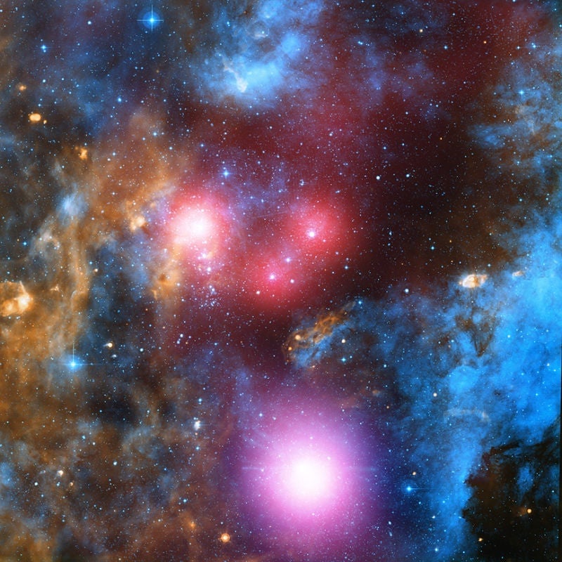Imagen: X-ray: NASA/CXC/SAO/J. Drake et al; H-alpha: Univ. of Hertfordshire/INT/IPHAS; Infrared: NASA/JPL-Caltech/Spitzer