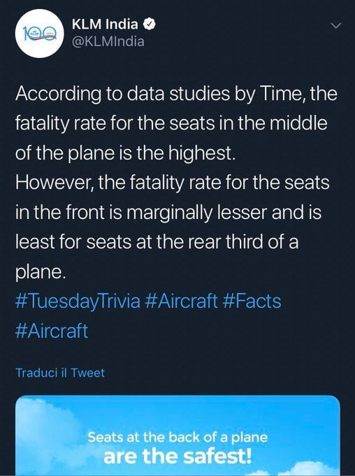 El desafortunado tuit de KLM India.