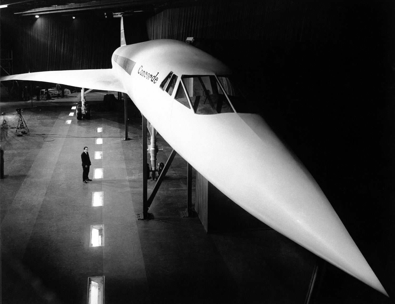 Image: Esta foto de archivo de febrero de 1967 muestra una maqueta a gran escala del Concorde en la fábrica de British Aircraft Corporation en Filton, Bristol, Inglaterra.