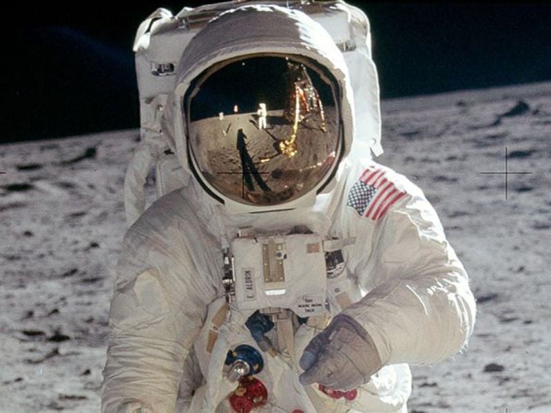 Image: eil Armstrong, fotografiado por Buzz Aldrin en la misión Apolo 11