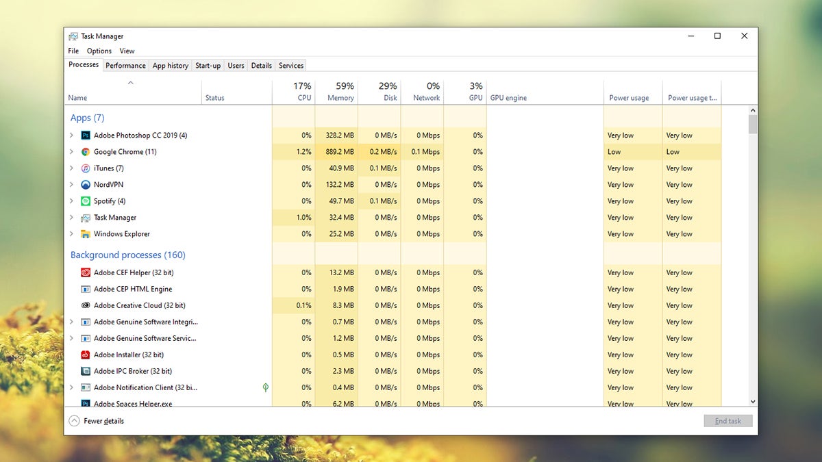 El Administrador de tareas es un buen lugar para comenzar.