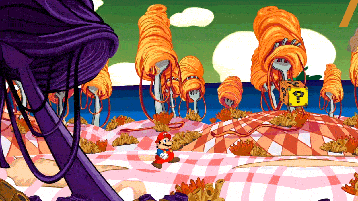 El animador Jesus Lopez está trabajando en un juego de The Super Mario Bros. Super Show.