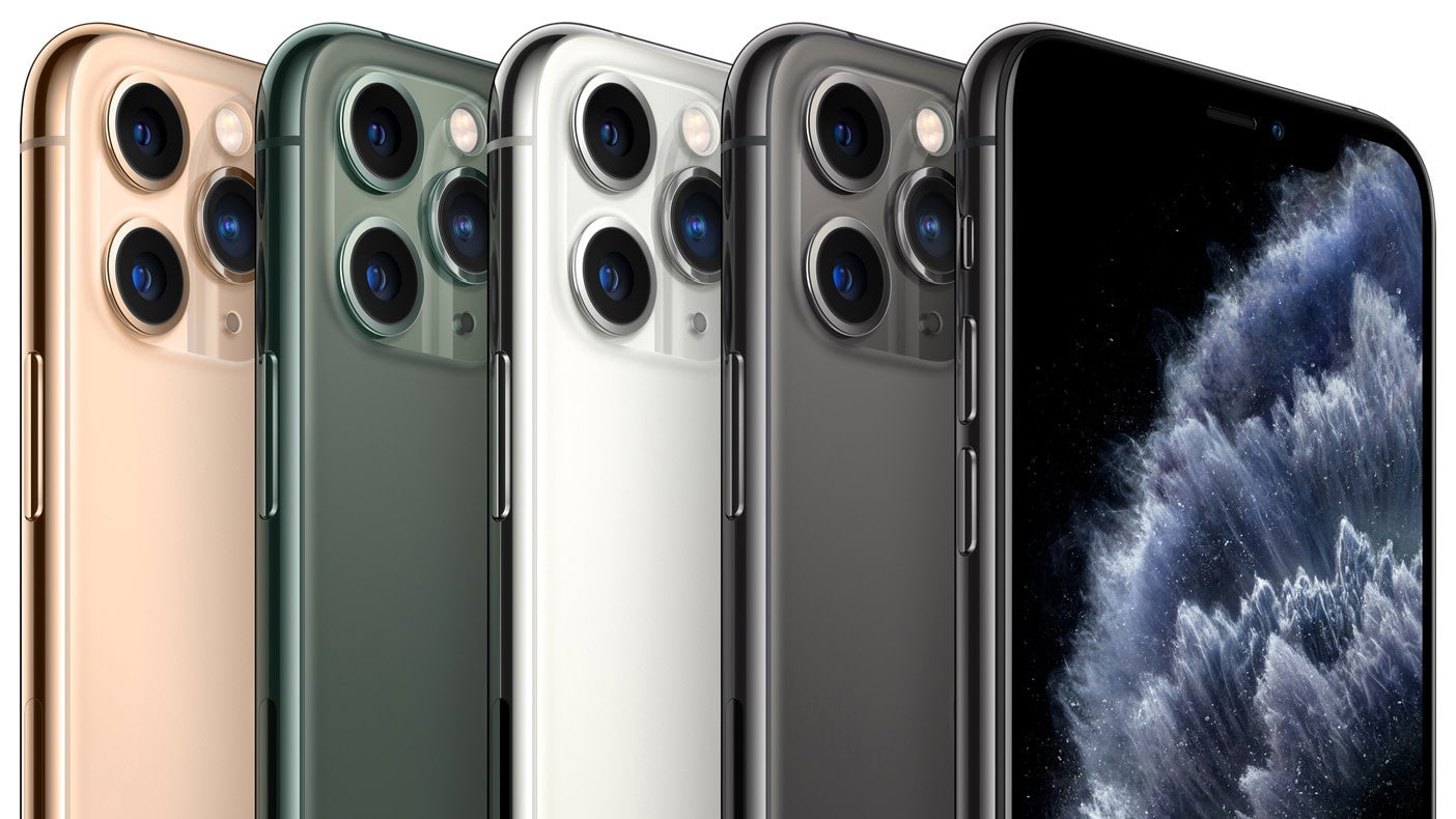 El nuevo iPhone 11 Pro en sus cuatro colores.