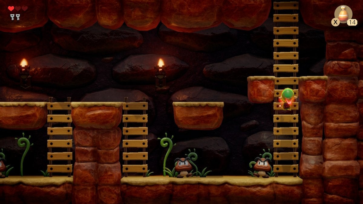 El juego cuenta con algunas secciones estilo 2D lateral que sirven como guiños a otras franquicias de Nintendo (como Mario, por supuesto).