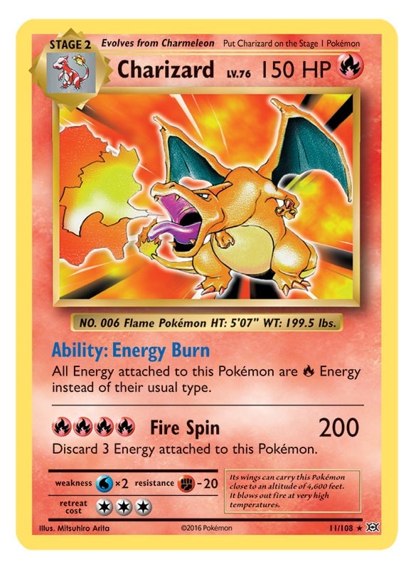 La carta de Charizard.