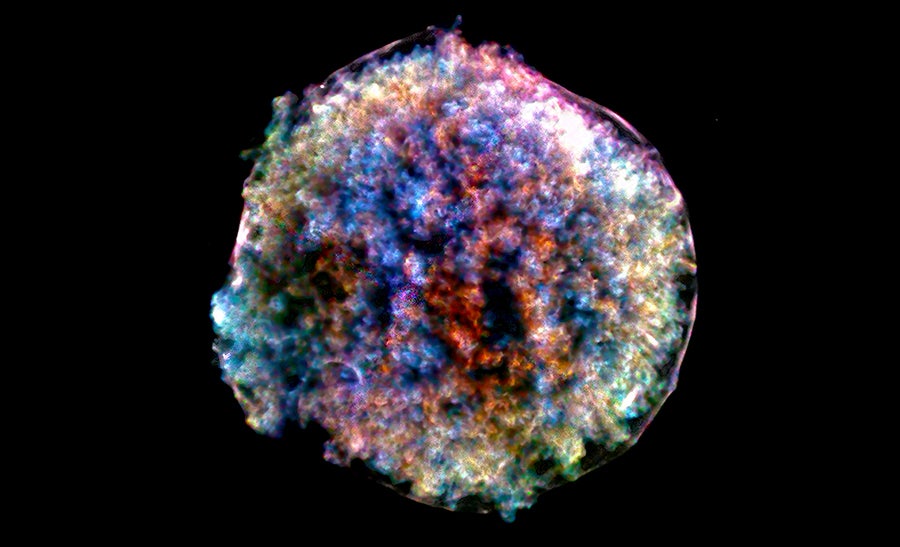 Imagen de rayos X del remanente de la supernova de Tycho.