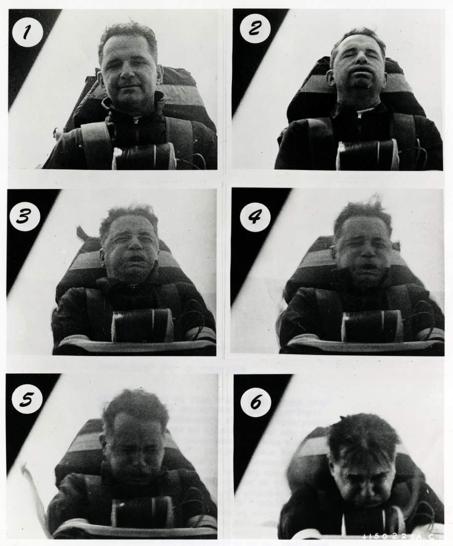 Image: Stapp durante las pruebas