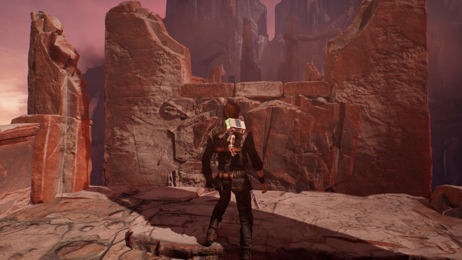 Advertencia (y ojo que puede ser un spoiler): NO intentes realizar este salto en Dathomir a menos que tengas ya el poder de empujar. Si consigues realizar el salto sin tener esos poderes, probablemente quedes atrapado y no te quedará más remedio que reiniciar el juego.