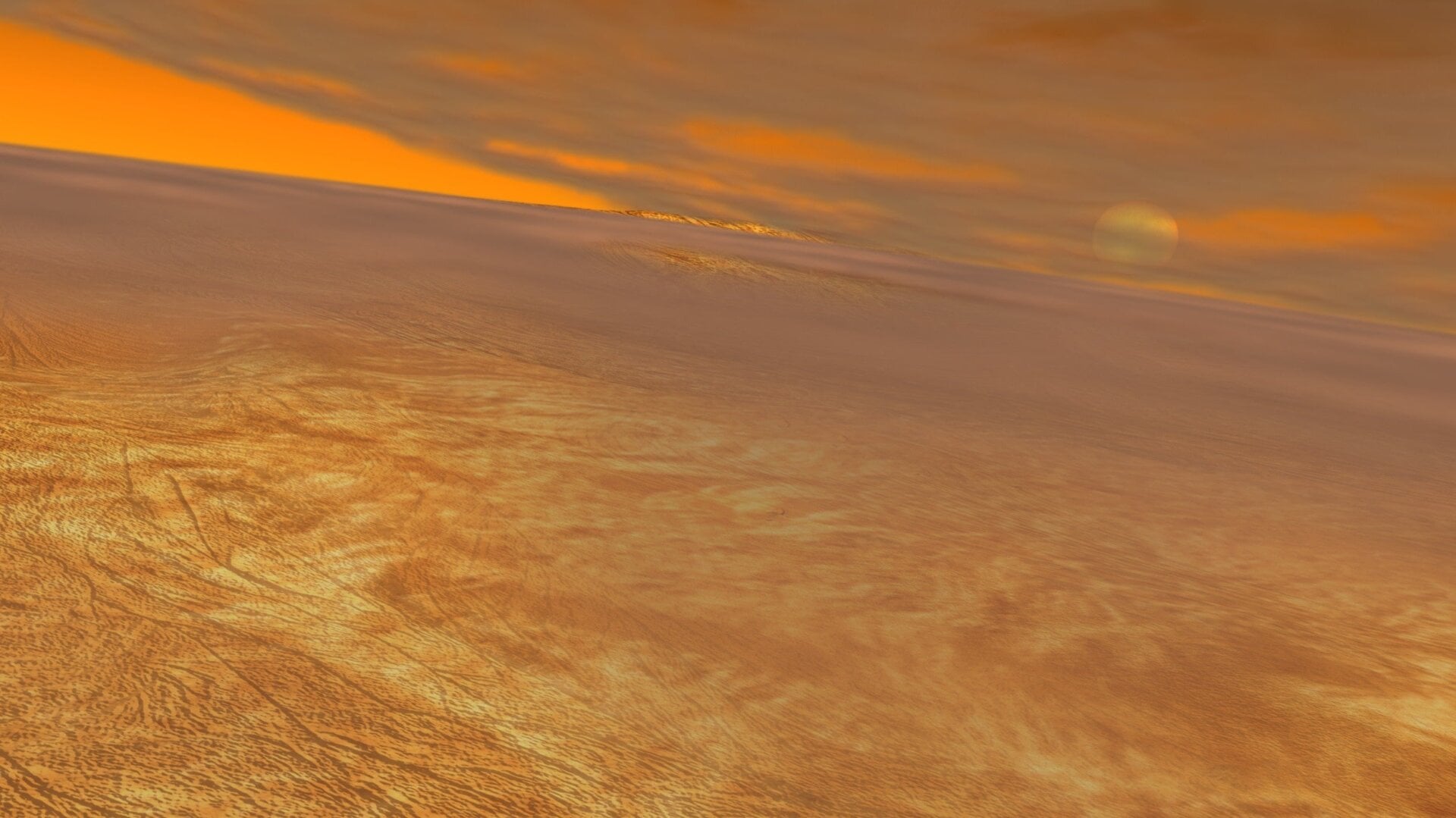 La densa atmósfera de Venus apenas deja ver el Sol