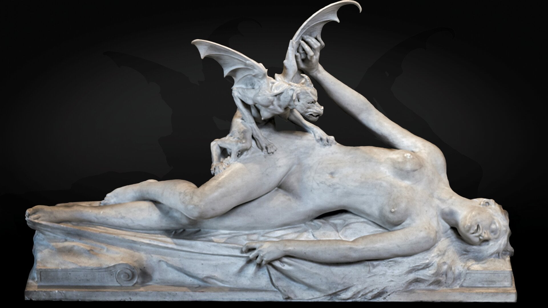 La escultura del francés Eugène Thivier representando la parálisis del sueño. Imagen: Wikipedia CC