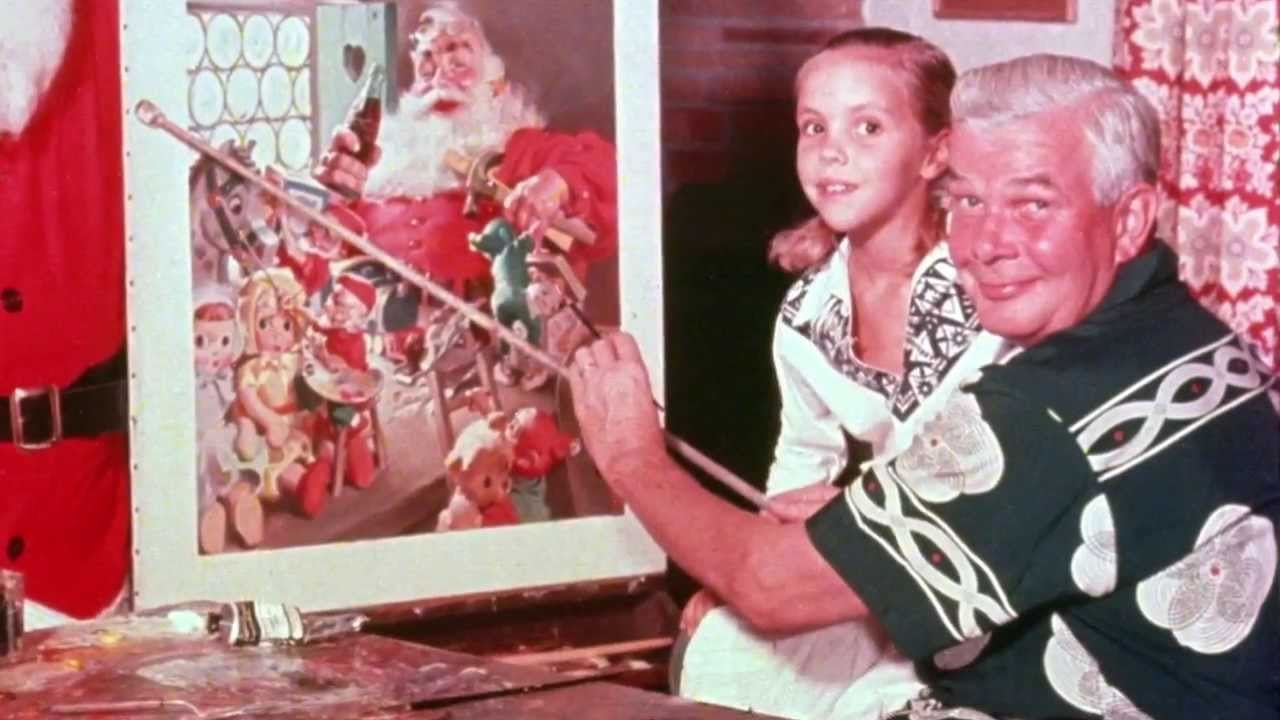 Image: Haddon Sundblom con uno de sus bocetos