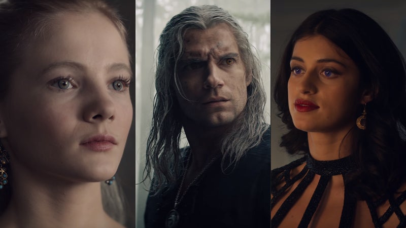 Geralt junto a dos de las personas más importantes de su vida, Ciri y Yennefer. Imagen: Netflix