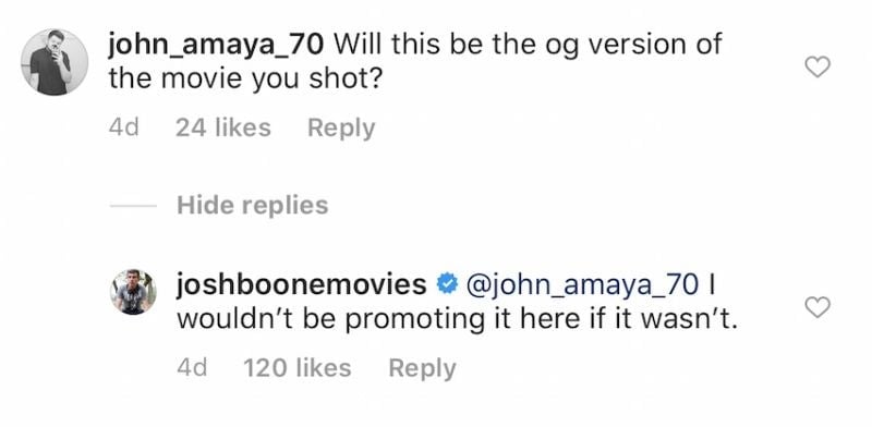 Screenshot: Josh Boon Instagram.