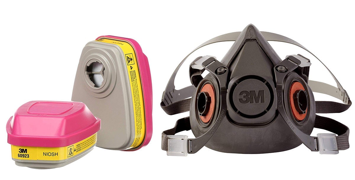 Ejemplo de respirador industrial con filtros tipo P100