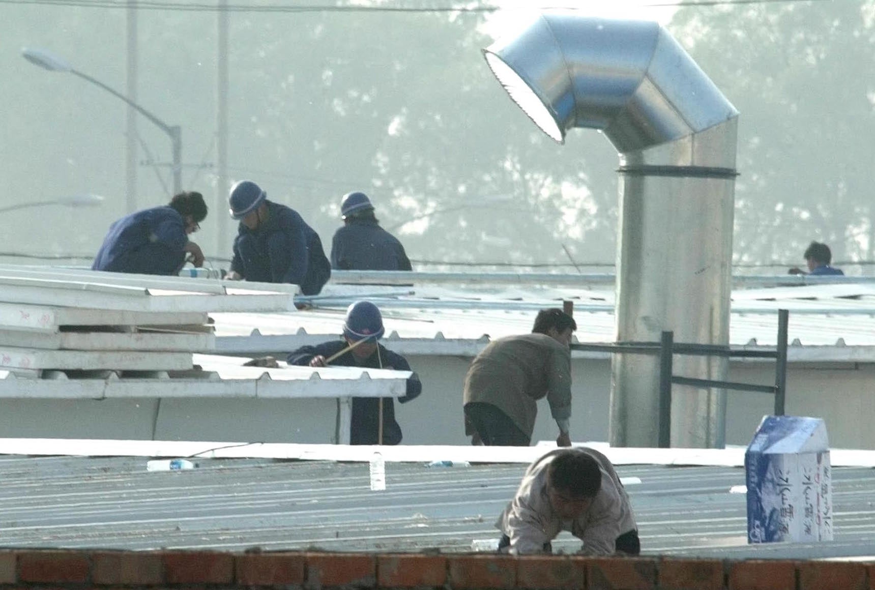 Image: Construcción del Hospital Xiaotangshan en 2003