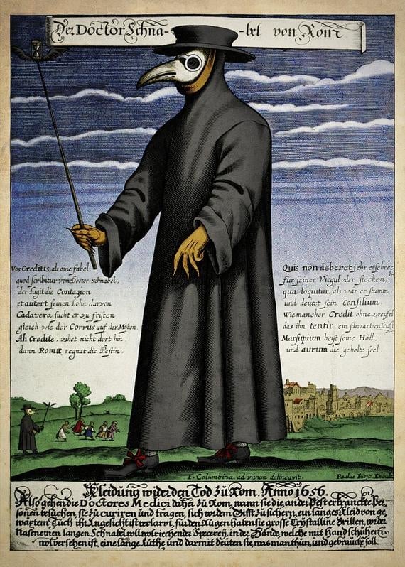 Image: Atuendo de los denominados “doctores de la plaga”