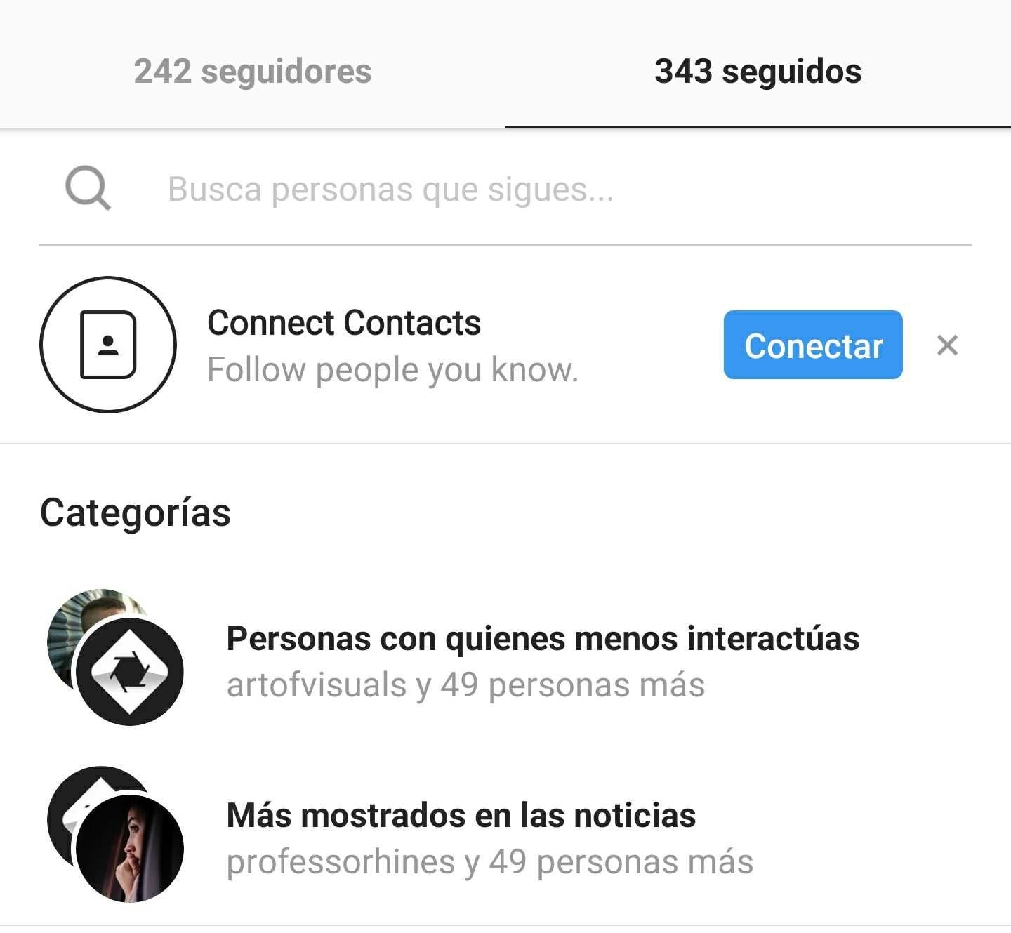 Las nuevas categorías de Instagram.