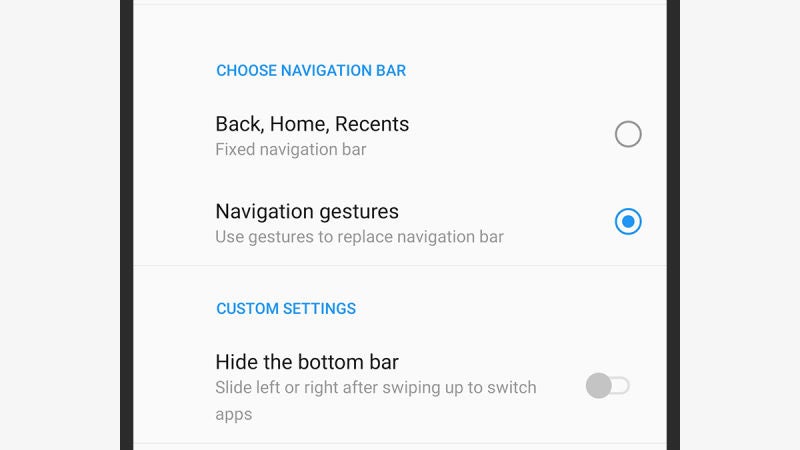 Las opciones de Android 10 en un OnePlus. Captura: Gizmodo