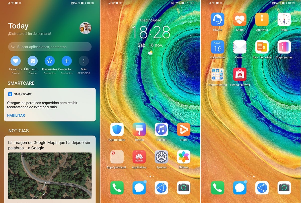 Este es el aspecto del Huawei Mate 30 Pro al terminar la configuración de fábrica.