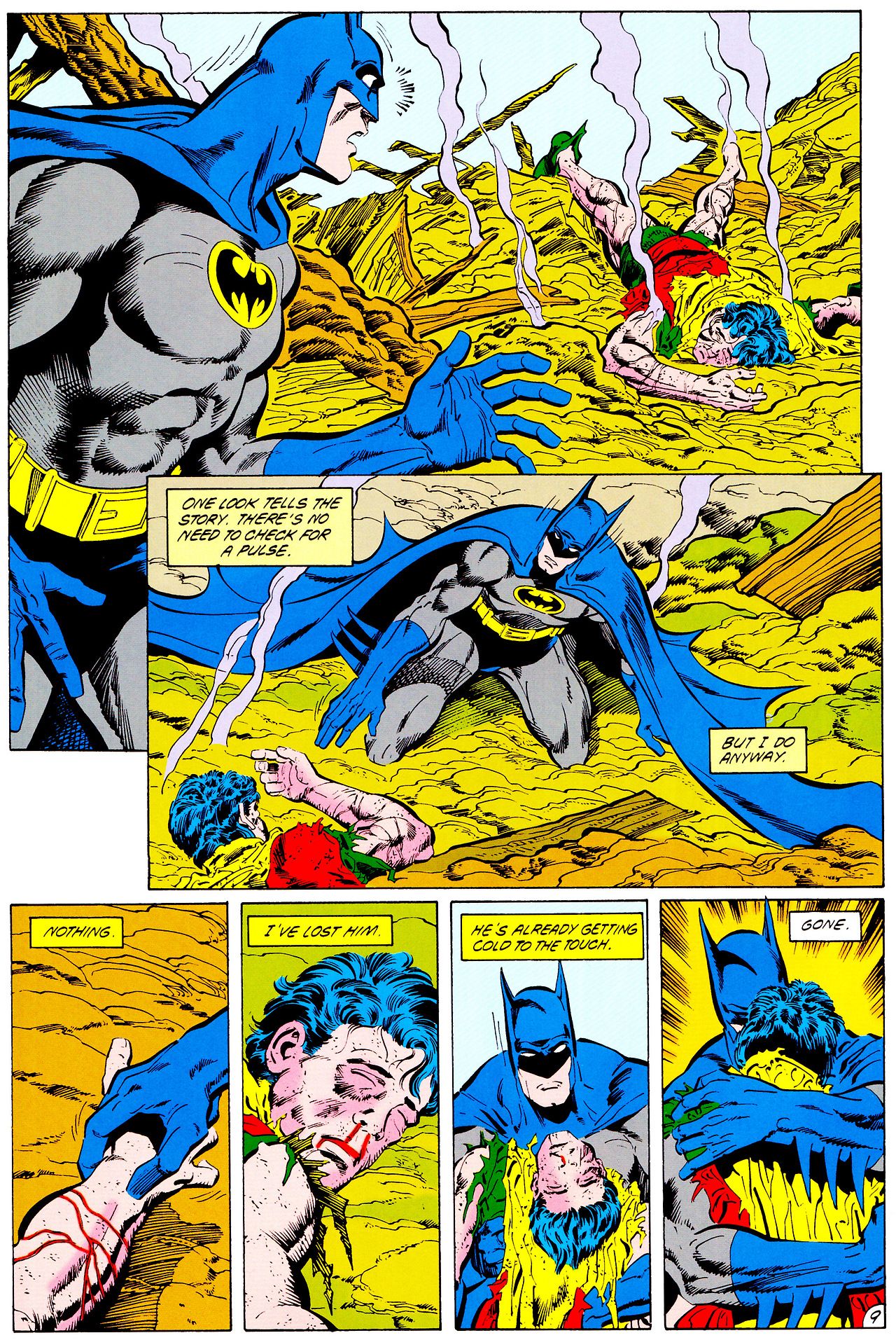 La página de la muerte de Robin, tal y como fue publicada.