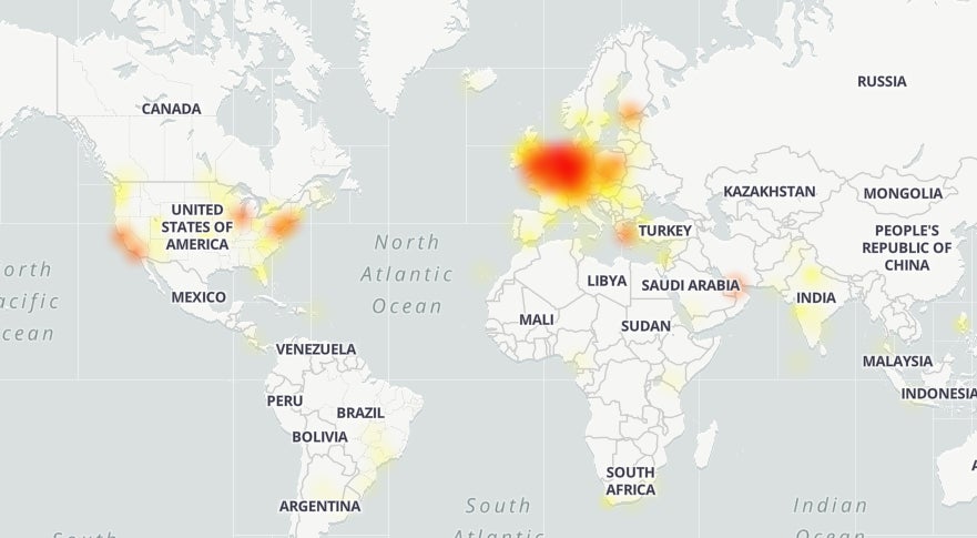Los territorios afectados por la caída de Netflix.