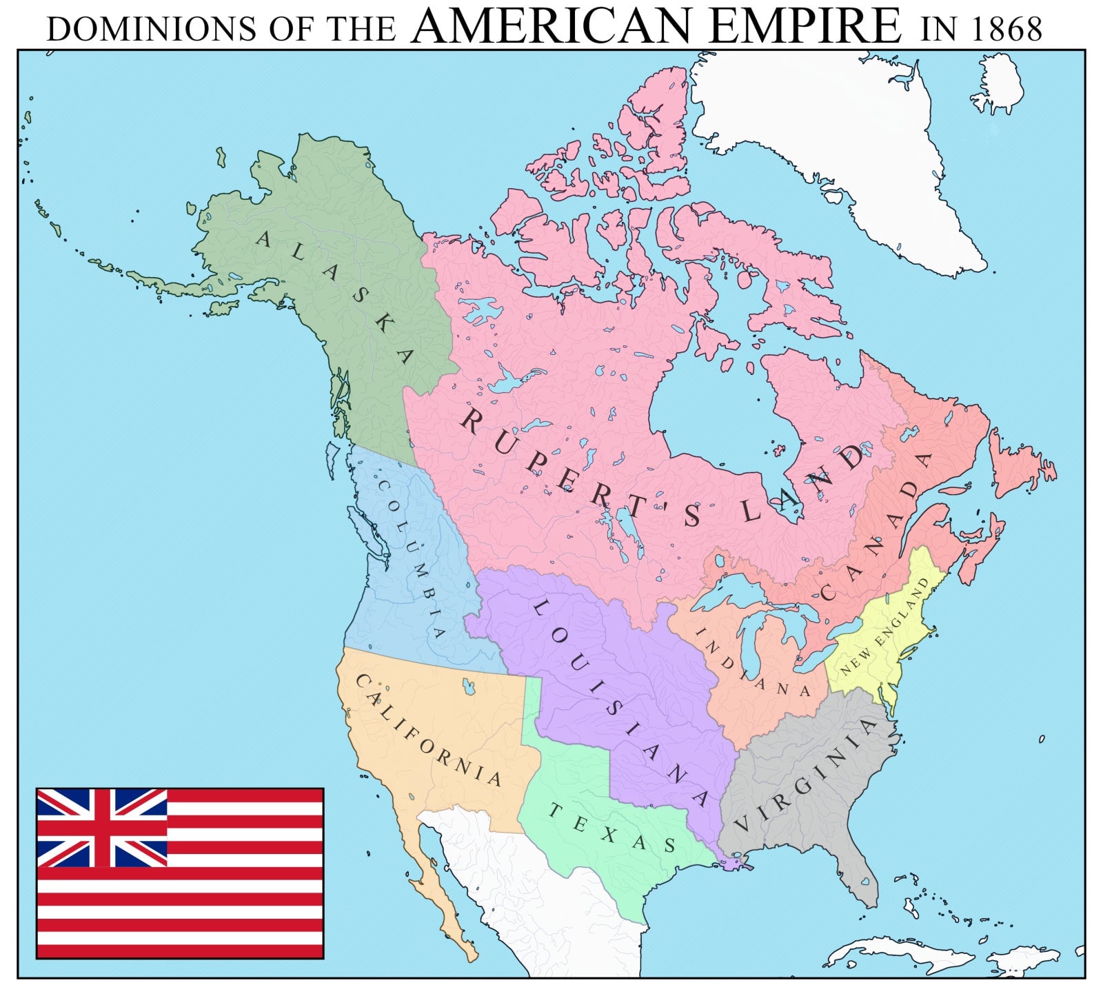 Image: El Imperio Británico Americano, 1868. Parte de la serie Jefferson-Napoleon.