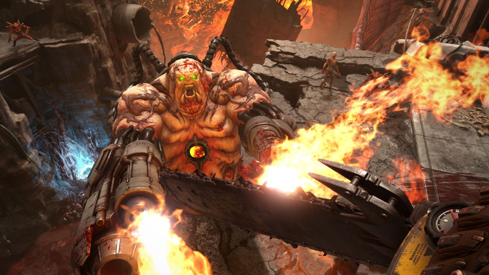 En Doom Eternal hay una gran variedad de enemigos, y en ocasiones te tienes que enfrentar a todos al mismo tiempo.