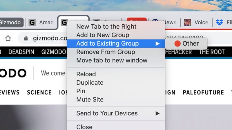 Añadir pestañas a un grupo es sencillo.