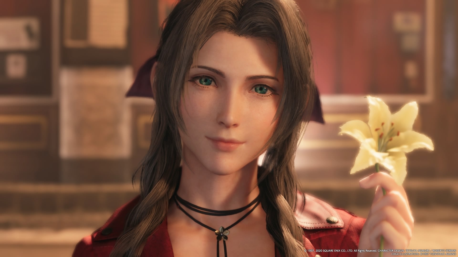 Esta es Aerith, uno de los personajes más conocidos en la historia de Final Fantasy.