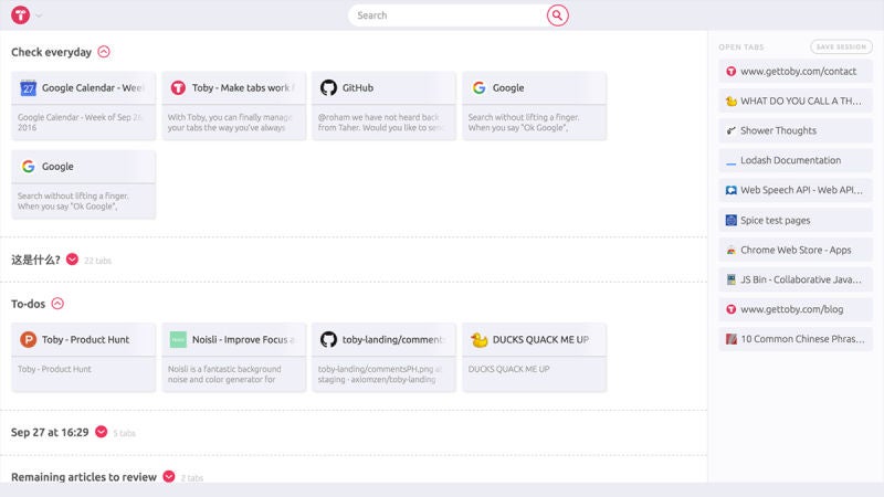 Toby es una de las alternativas disponibles hecha por terceros para gestionar pestañas.