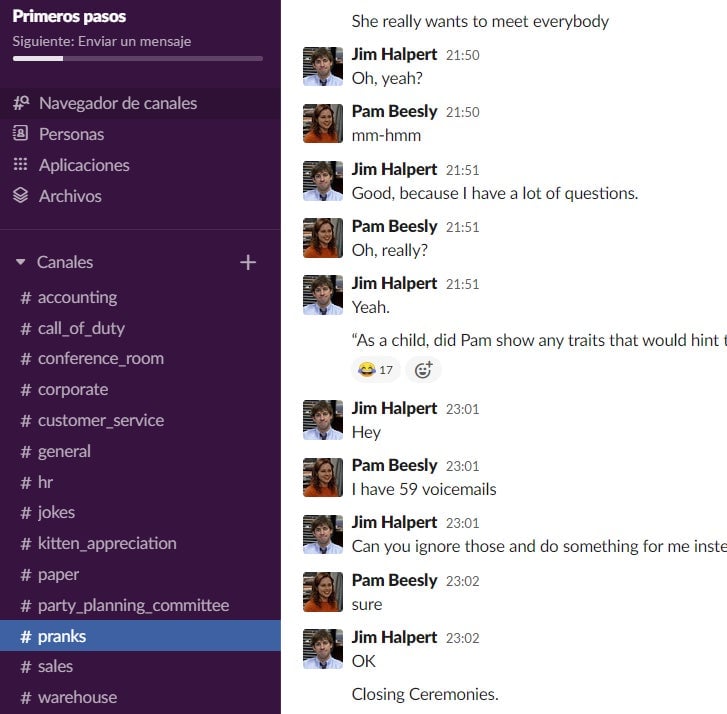 Captura: theofficeslack.com