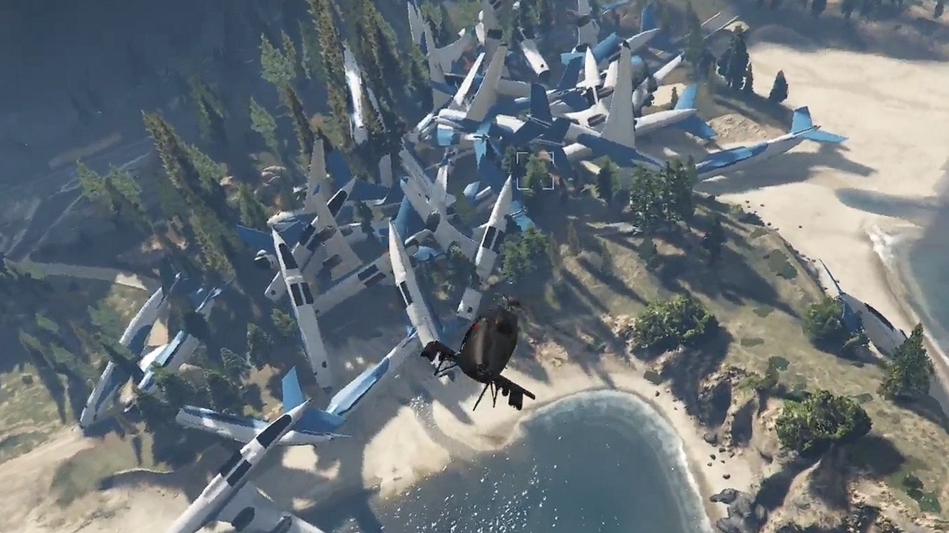 Un cementerio de aviones hecho por un modder.