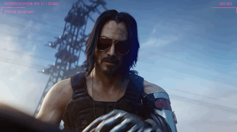 Keanu Reeves está en el verdadero juego Cyberpunk 2077.