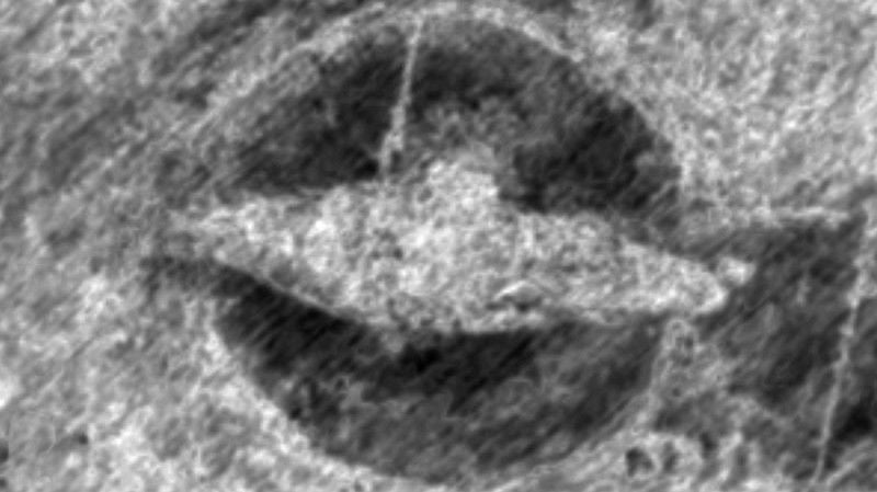Imagen de LIDAR mostrando el barco enterrado en 2018.