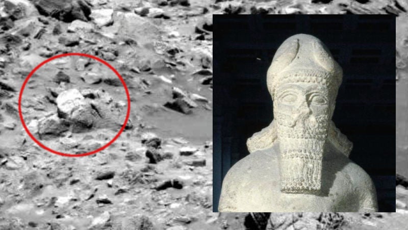 Image: ¿La cabeza de una estatua de piedra caliza en Marte?