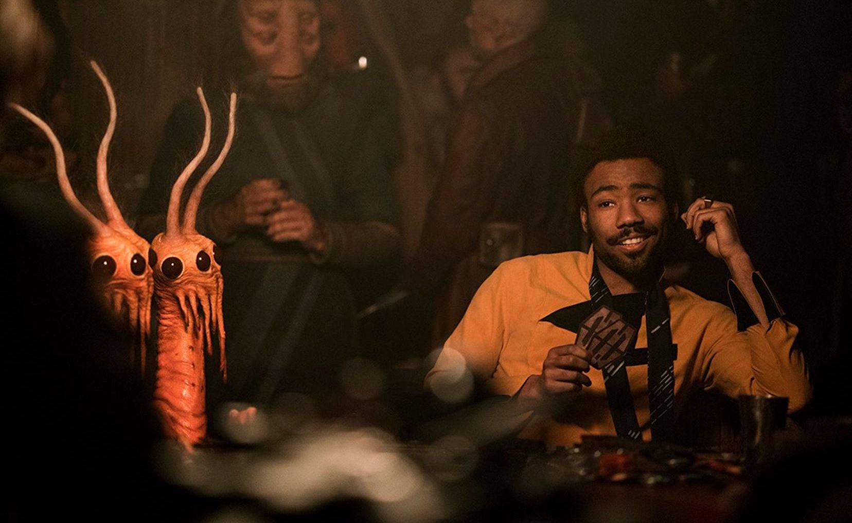 Donald Glover como Lando Calrissian en Solo: A Star Wars Story.