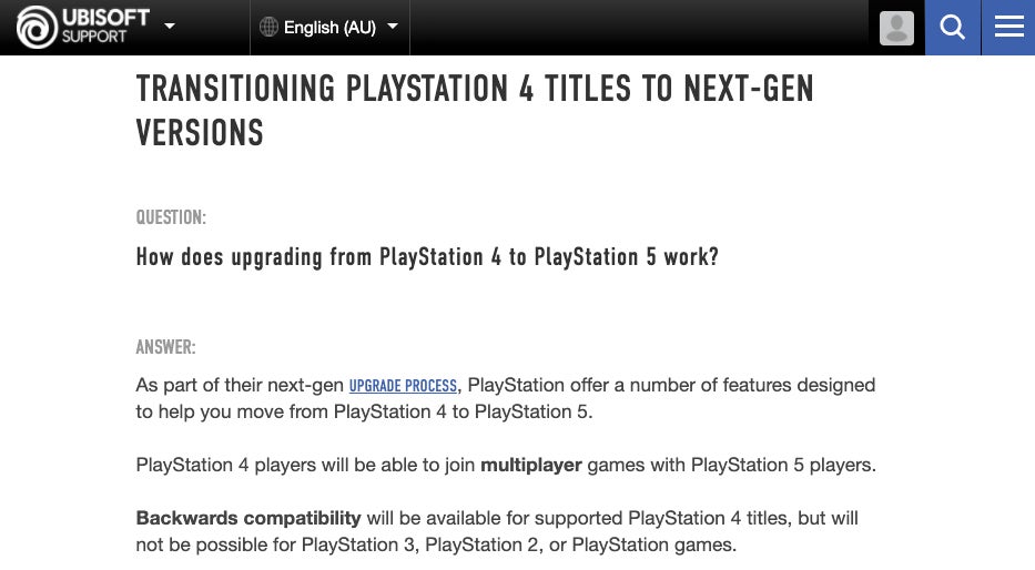 Screenshot: Ubisoft Support.